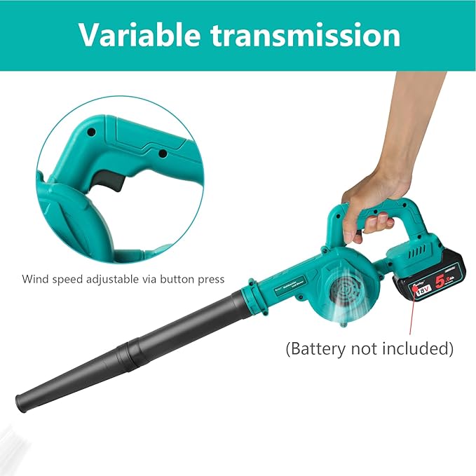 Waitley Cordless Leaf Blower for Makita 18V Battery - Ideal for Lawn Care & Cleaning