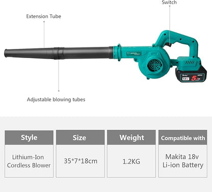 Waitley Cordless Leaf Blower for Makita 18V Battery - Ideal for Lawn Care & Cleaning